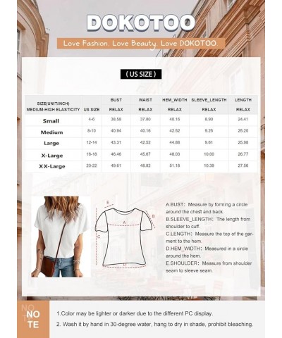 Women's Causual Boat Neck Short Sleeve Waffle Knit Shirts Loose Summer Tunic Tops Blouses White $12.47 Tops