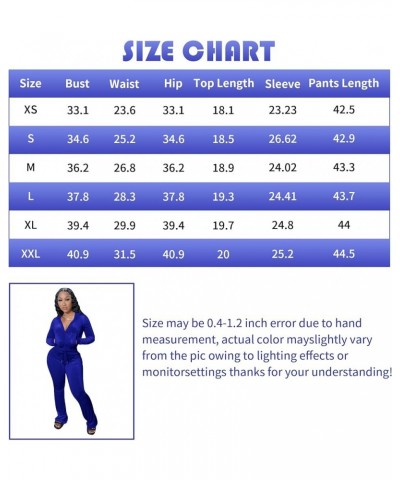 Womens 2 Piece Velour Tracksuit Two Piece Outfits for Women Long Sleeve Zip Up Crop Tops Sweatpants Sets Pockets Hoodie/Wide ...