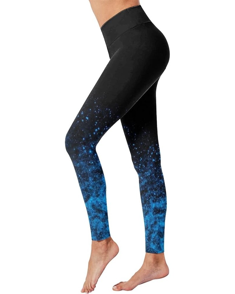 Leather Leggings Printing Leggings Hip Lifting Fitness Sports Leggings Leather Leggings Thermal Velvet Pants Winter Blue-e $8...