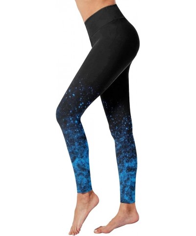 Leather Leggings Printing Leggings Hip Lifting Fitness Sports Leggings Leather Leggings Thermal Velvet Pants Winter Blue-e $8...