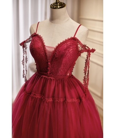 Spaghetti Straps Lace Homecoming Dresses for Teens Tulle Short Prom Dresses A Line Cocktail Party Gowns Lilac $34.50 Dresses