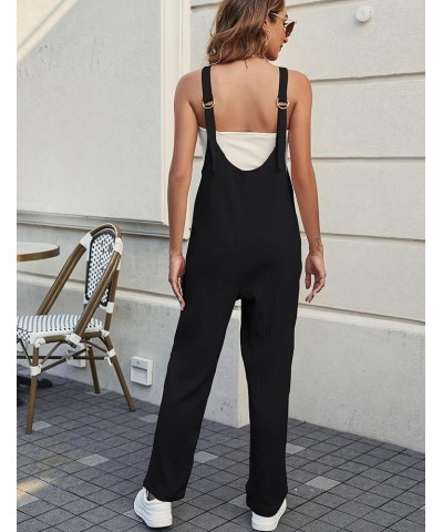 Women's Overalls Casual Jumpsuits Loose Fit Rompers One Piece Jumpers With Pockets Black $14.40 Jumpsuits