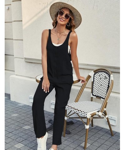 Women's Overalls Casual Jumpsuits Loose Fit Rompers One Piece Jumpers With Pockets Black $14.40 Jumpsuits