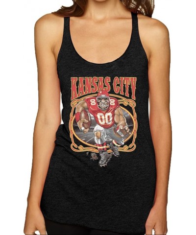 Kansas City Fan | KC Fantasy Football Sports Tri-Blend Racerback Tank Top Vintage Black-kansas-01 $11.00 Tanks