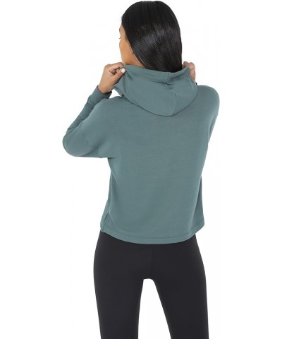 Womens Full-Zip Fleece Lined Hoodie Sweatshirt Jacket Dark Sage Cropped $13.81 Jackets