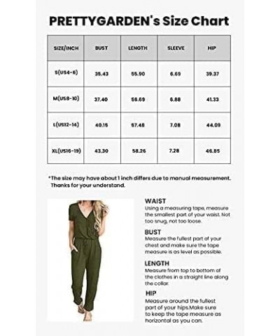 Women's Summer Casual Deep V Neck Short Sleeve Wrap Drawstring Waist Jumpsuit Romper Light Green $26.39 Jumpsuits