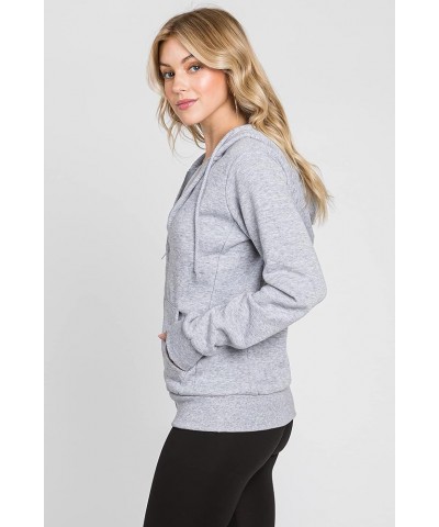 Womens Fashion Fleece Drawstring Zip Up Hoodies with Kangaroo Pockets Grey $16.80 Hoodies & Sweatshirts