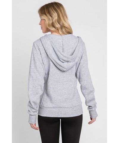 Womens Fashion Fleece Drawstring Zip Up Hoodies with Kangaroo Pockets Grey $16.80 Hoodies & Sweatshirts