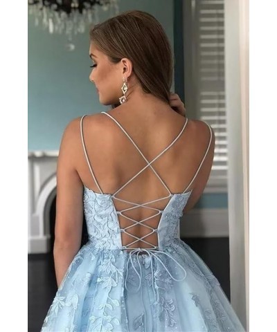 Lace Appliques Homecoming Dresses for Teens Tulle Spaghetti Strap Short Prom Dress A Line Cocktail Dress Dark Grey $26.46 Dre...