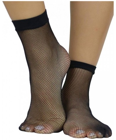 Women's Versatile Anklet Socks Fishnet - Black $9.41 Socks