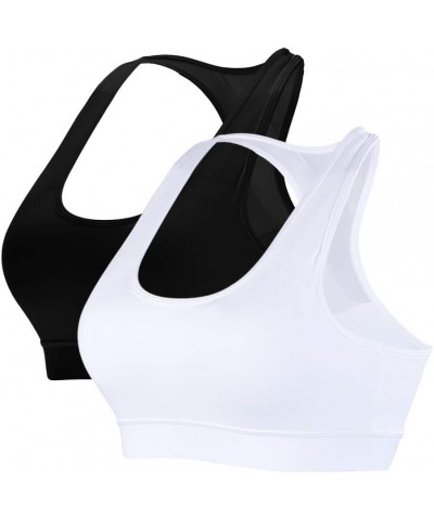 Sports Bras for Women Padded Racerback Bra Fitness Activewear Workout Tank Tops White 1 , Black 1 $10.79 Lingerie