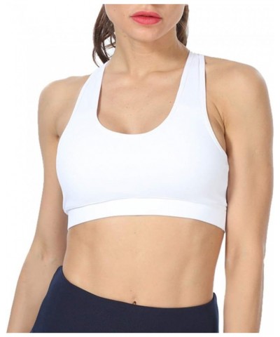 Sports Bras for Women Padded Racerback Bra Fitness Activewear Workout Tank Tops White 1 , Black 1 $10.79 Lingerie