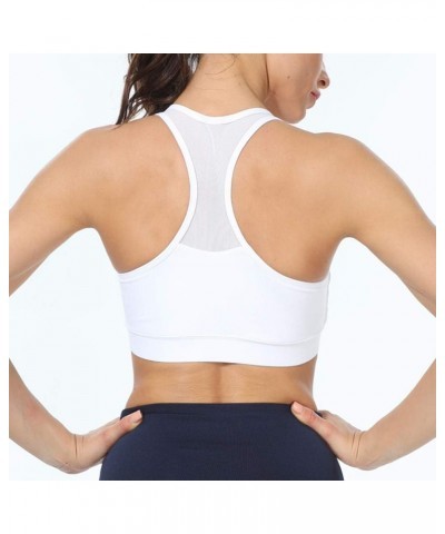 Sports Bras for Women Padded Racerback Bra Fitness Activewear Workout Tank Tops White 1 , Black 1 $10.79 Lingerie