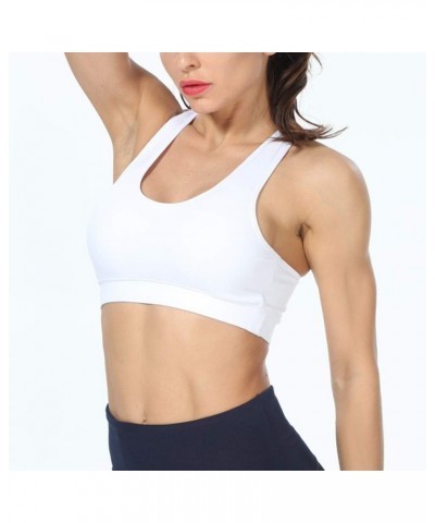 Sports Bras for Women Padded Racerback Bra Fitness Activewear Workout Tank Tops White 1 , Black 1 $10.79 Lingerie