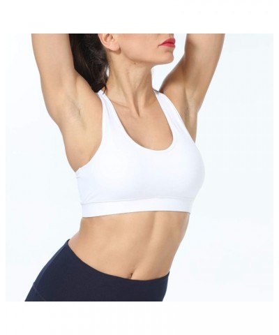 Sports Bras for Women Padded Racerback Bra Fitness Activewear Workout Tank Tops White 1 , Black 1 $10.79 Lingerie