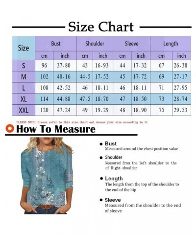 3/4 Sleeve Tops for Women Casual Floral Print Spring Tops Crewneck Basic Tees Tunic Tops to Wear with Leggings 02-gray $6.32 ...