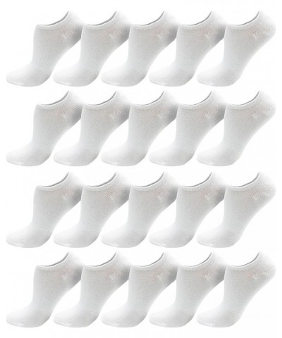 20 Pairs Women's Low Cut Ankle Socks Cotton No Show Non-Slip Athletic Sports Bulk Pack White $13.20 Activewear