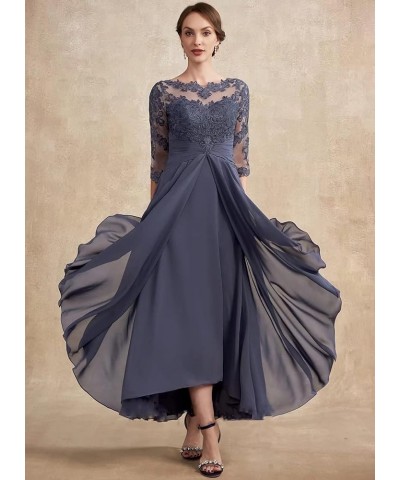 Women Long Floral Lace Chiffon Mother of Bride Dresses A-line Pleated Formal Party Evening Gown Grape $40.14 Dresses