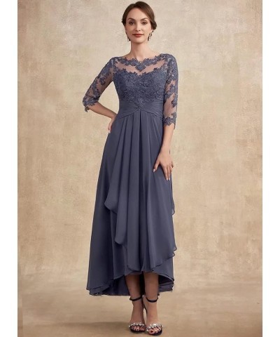 Women Long Floral Lace Chiffon Mother of Bride Dresses A-line Pleated Formal Party Evening Gown Grape $40.14 Dresses