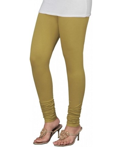 Extra Long Churidar Leggings Plain Cotton Indian Yoga Workout Pants for Women Gold $11.48 Leggings