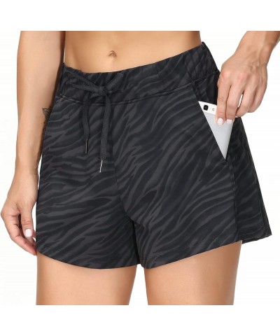 Womens' Workout Shorts with Loose Fit Drawstring Stripe $10.50 Activewear