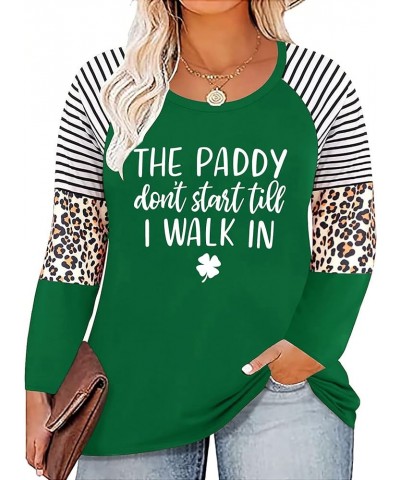 Women Plus Size St. Patrick's Day Shirt Lucky Shamrock Tees Green Heart Tshirt Irish Clover Tops Green7 $12.99 Tops