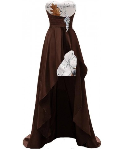 Sheath Short Camo Cocktail Prom Dresses Bridesmaid Dress High Low Satin Camo and Chocolate $49.51 Dresses