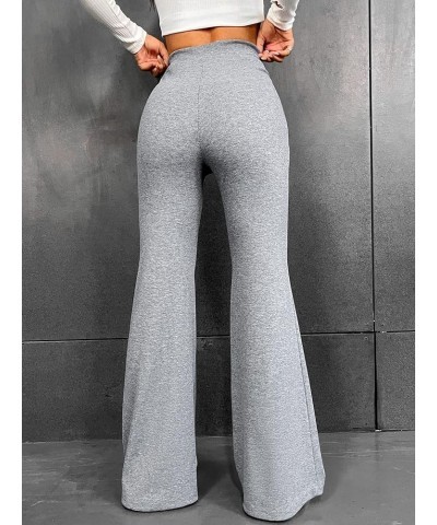 Women's Crossover Flare Leggings High Waisted Bell Bottom Long Pants Grey $13.02 Leggings