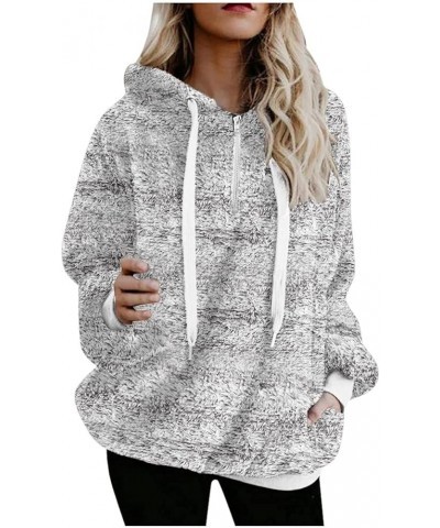 Womens Oversized Sherpa Hoodies Fuzzy Fleece Hooded Sweatshirt Winter Cozy Warm Pullover Fluffy Outwear with Pockets A2_gray ...