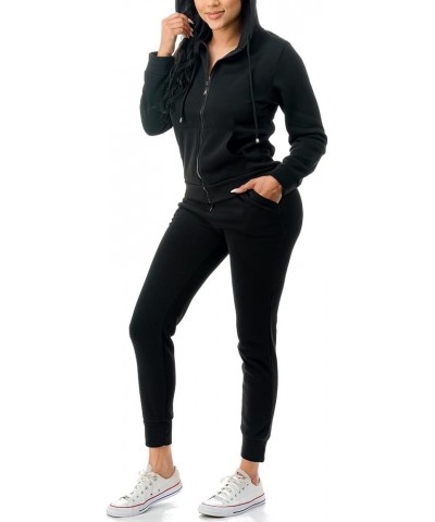 Women's Tracksuit Set 2 Piece Warm Fleece Lined Track Suits Outfits - Full Zip Hoodie Jogger Sweat Suits Black $12.73 Activewear