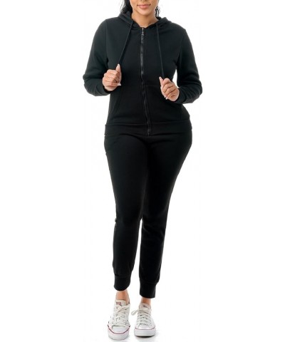 Women's Tracksuit Set 2 Piece Warm Fleece Lined Track Suits Outfits - Full Zip Hoodie Jogger Sweat Suits Black $12.73 Activewear