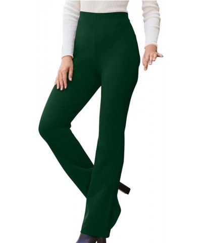 Womens Black Solid Business Suit High Waist Slim Fit Flare Pants Bell Bottom Long Lounge Trousers Pants for Work Green $7.46 ...