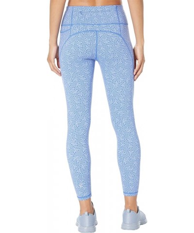 Power 7/8 Workout Leggings Blue Embroidery Print $38.79 Leggings