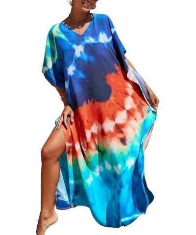 Womens Robe Skirt Long Dress Bikini Cover Up Beach Swimear Coverups Colours Printing Robes Blue Orange Matching 22 $10.25 Swi...