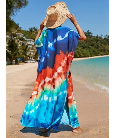 Womens Robe Skirt Long Dress Bikini Cover Up Beach Swimear Coverups Colours Printing Robes Blue Orange Matching 22 $10.25 Swi...