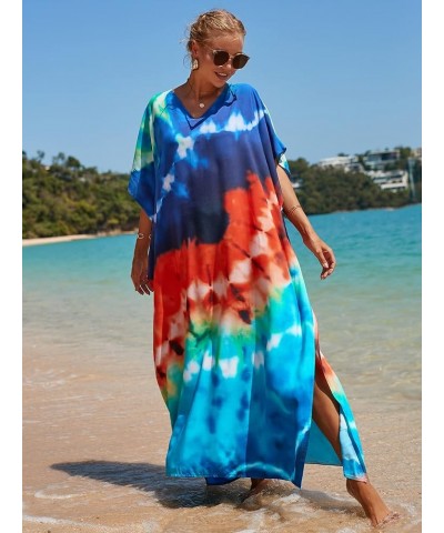 Womens Robe Skirt Long Dress Bikini Cover Up Beach Swimear Coverups Colours Printing Robes Blue Orange Matching 22 $10.25 Swi...