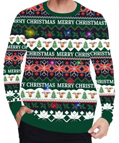 Men/Women Light Up Knitted Ugly Christmas Sweater with Multi-Colored Led Flashing Lights Christmas 01 $8.99 Sweaters