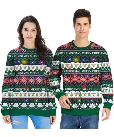 Men/Women Light Up Knitted Ugly Christmas Sweater with Multi-Colored Led Flashing Lights Christmas 01 $8.99 Sweaters