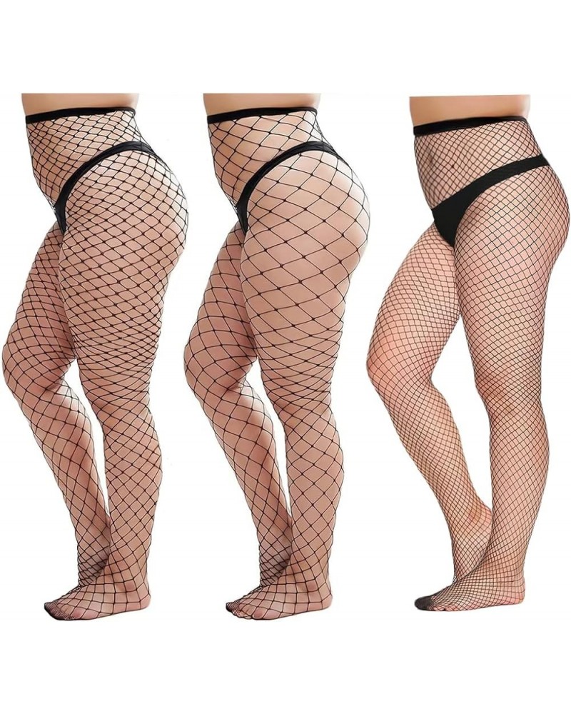 Womem's Sexy Black Fishnet Tights Plus Size Net Pantyhose Stockings B- 3 Black Tights- Large/Medium/Small Net $8.54 Hosiery