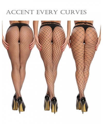 Womem's Sexy Black Fishnet Tights Plus Size Net Pantyhose Stockings B- 3 Black Tights- Large/Medium/Small Net $8.54 Hosiery