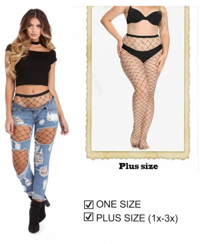 Womem's Sexy Black Fishnet Tights Plus Size Net Pantyhose Stockings B- 3 Black Tights- Large/Medium/Small Net $8.54 Hosiery