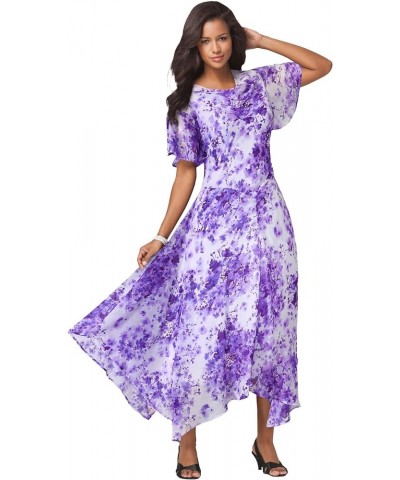 Women's Plus Size Floral Sequin Dress Lavender Embellished Bouquet $33.60 Dresses