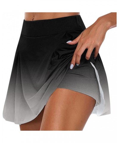 Womens Tennis Skorts Skirts Polka Dot Print Shorts Skirts Double-Layered Elastic High Waist Sweat Sports Skirt Grey-b $10.20 ...