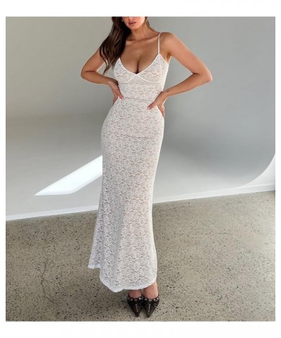 Women Sexy Spaghetti Strap Patchwork Maxi Dress Off Shoulder Hollow Out Long Dress Y2k Bodycon Backless Night Party Dress Sli...