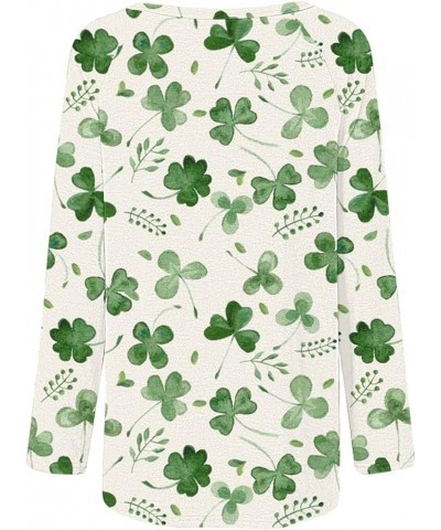 St Patricks Day Shirt Women Lucky Clover Print Tunic Tops to Wear with Leggings Irish Gift Shamrock Graphic Tees A23-green~st...