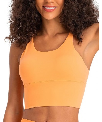 Strappy Longline Sports Bras for Women High Neck Sexy Backless High Impact Tank Tops Push Up Boston Orange $14.83 Tanks