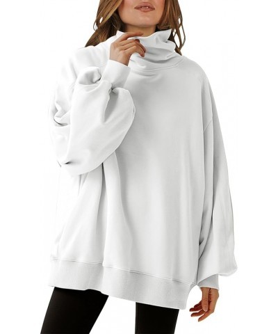 Women's Casual Oversized Cowl Neck Long Sleeve Loose Fit Pullover Tunic Sweatshirt Hoodie 2023 Trendy Clothes White $23.00 Ho...