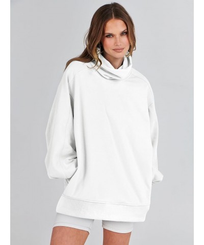 Women's Casual Oversized Cowl Neck Long Sleeve Loose Fit Pullover Tunic Sweatshirt Hoodie 2023 Trendy Clothes White $23.00 Ho...