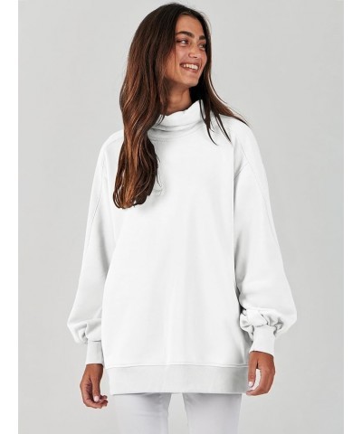 Women's Casual Oversized Cowl Neck Long Sleeve Loose Fit Pullover Tunic Sweatshirt Hoodie 2023 Trendy Clothes White $23.00 Ho...