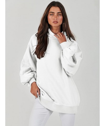 Women's Casual Oversized Cowl Neck Long Sleeve Loose Fit Pullover Tunic Sweatshirt Hoodie 2023 Trendy Clothes White $23.00 Ho...